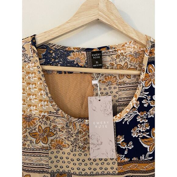 NWT Emery Rose Patchwork Lightweight Tank Dress Women's XL Vacation Beach Boho - Picture 3 of 10